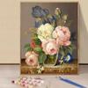 Modern 16x20 Inch Frameless Adult Paint-by-Number Kit Poppy Flower Canvas Painting Set with Brushes and Acrylic Paints
