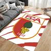 Red and White FCA Logo Rug suitable as a non-slip mat for the living room or bedroom sofa