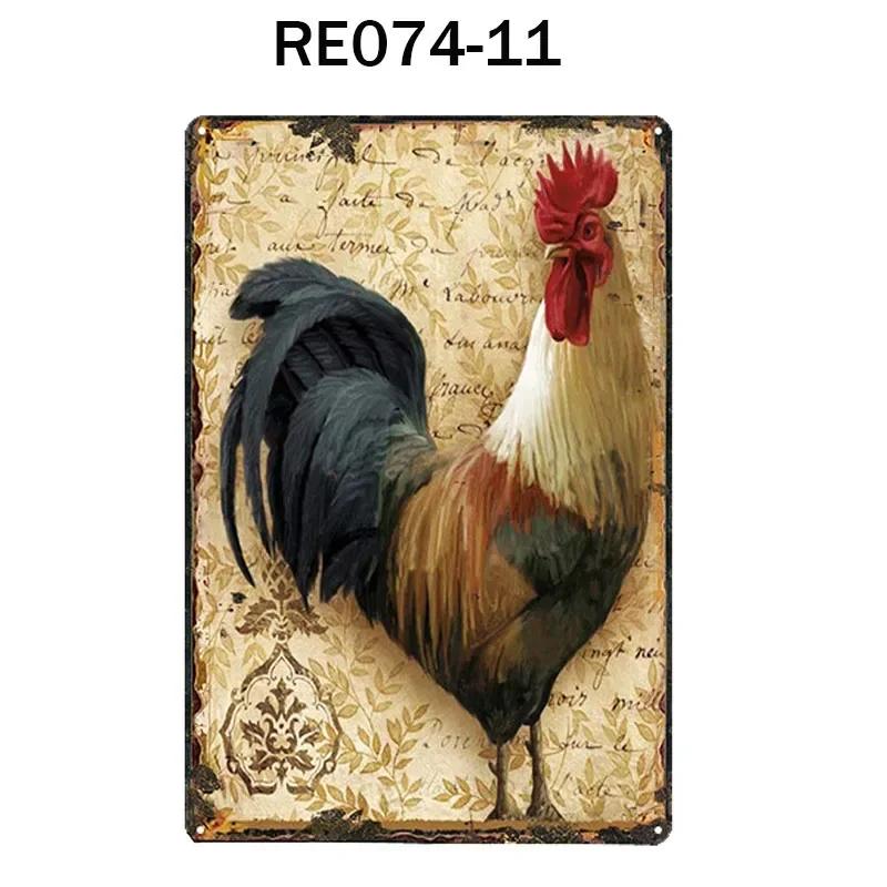 Happy-Hens Fresh Eggs Metal Tinplate Poster Chickens Farm Shop Poster Vintage Restaurant Wall Decor Retro Plaque Signs 20*30cm