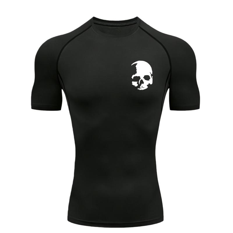 Skeleton Men's Sports T-shirt for Fitness Training Fitness Compression Men's Training T-shirt  Workout T-Shirt