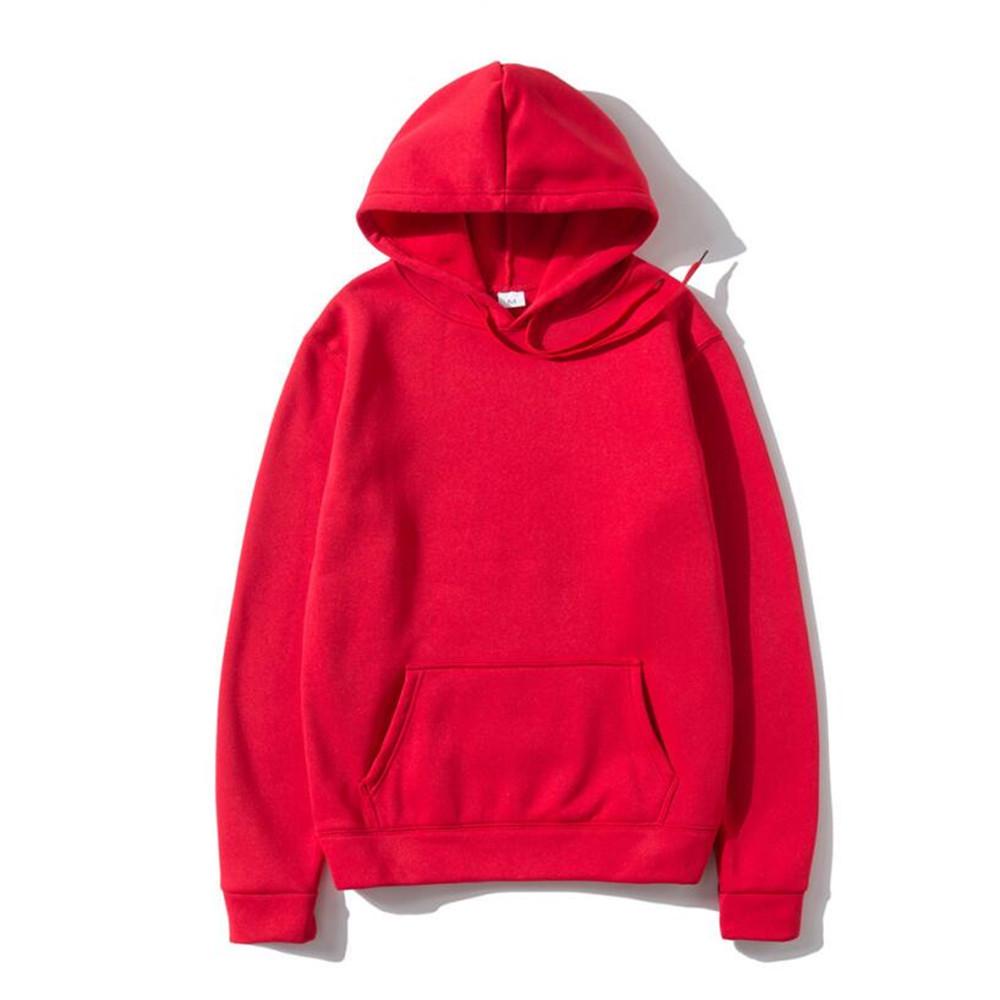 Herbst/Winter Unisex Plus Samt Dick Einfarbig Lockerer Hoodie