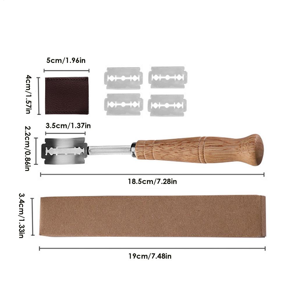 Wooden Handle Bread Scoring Lame stainless steel Bread Slashing Tool dough dividing knife The Ideal Gift for A Baker