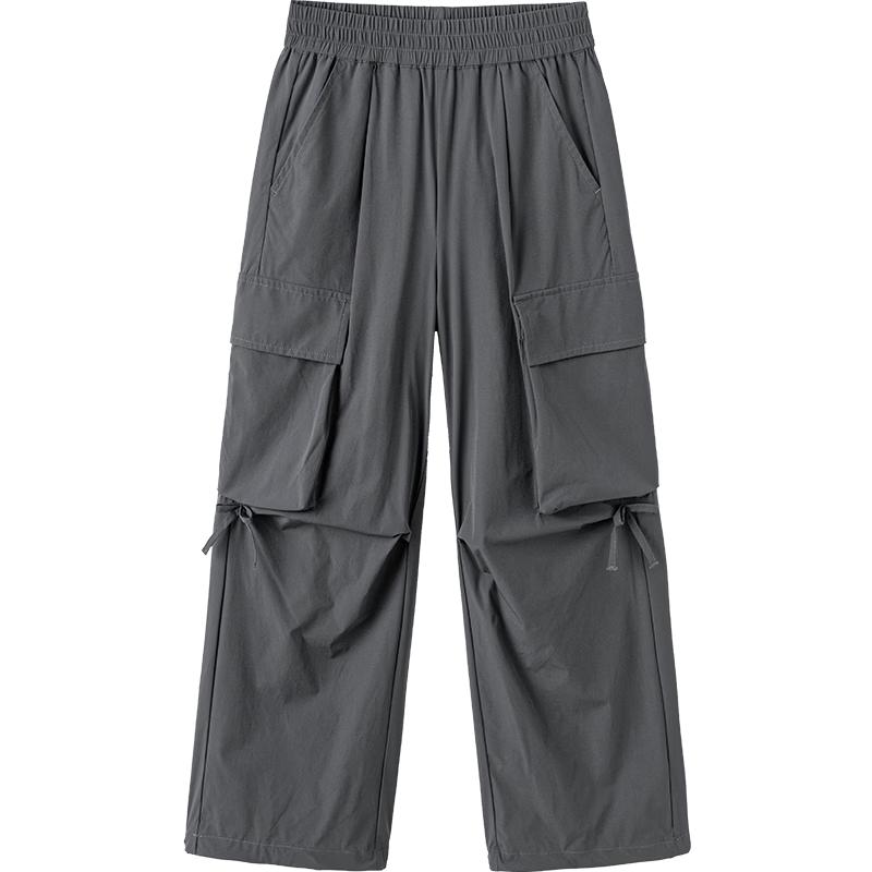 Balabala Girls' Summer Thin Quick-Dry Cargo Pants