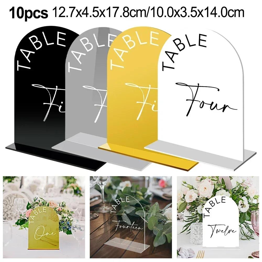 Tischnummern für Hochzeiten – Elegante Acrylschilder mit Ständern, Tischnummern 1–10, Tischnummernschild, Acryltafeln und Schilder