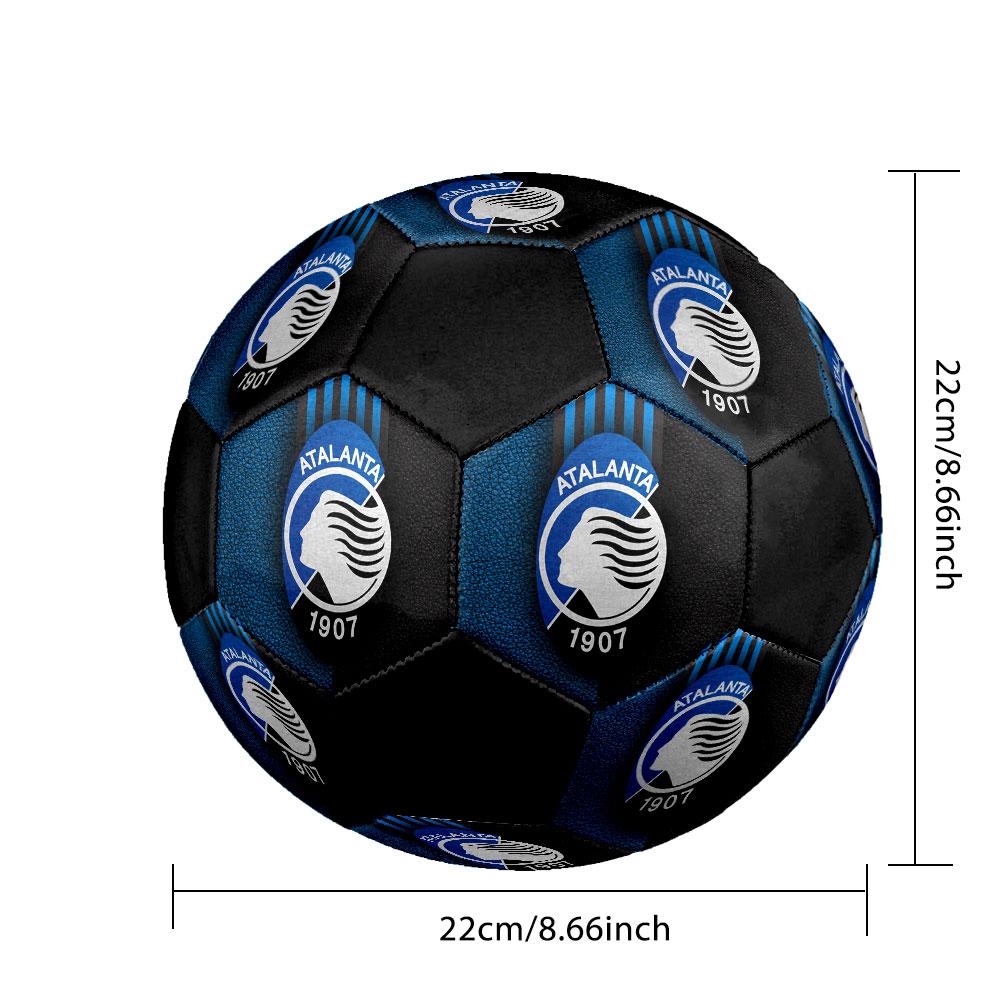 Atalanta BC Size 5 Soccer Ball, Machine-Stitched PVC, Durable & High Bounce, All Ages Fit, Fan Merchandise, Matches & Outdoor Use.