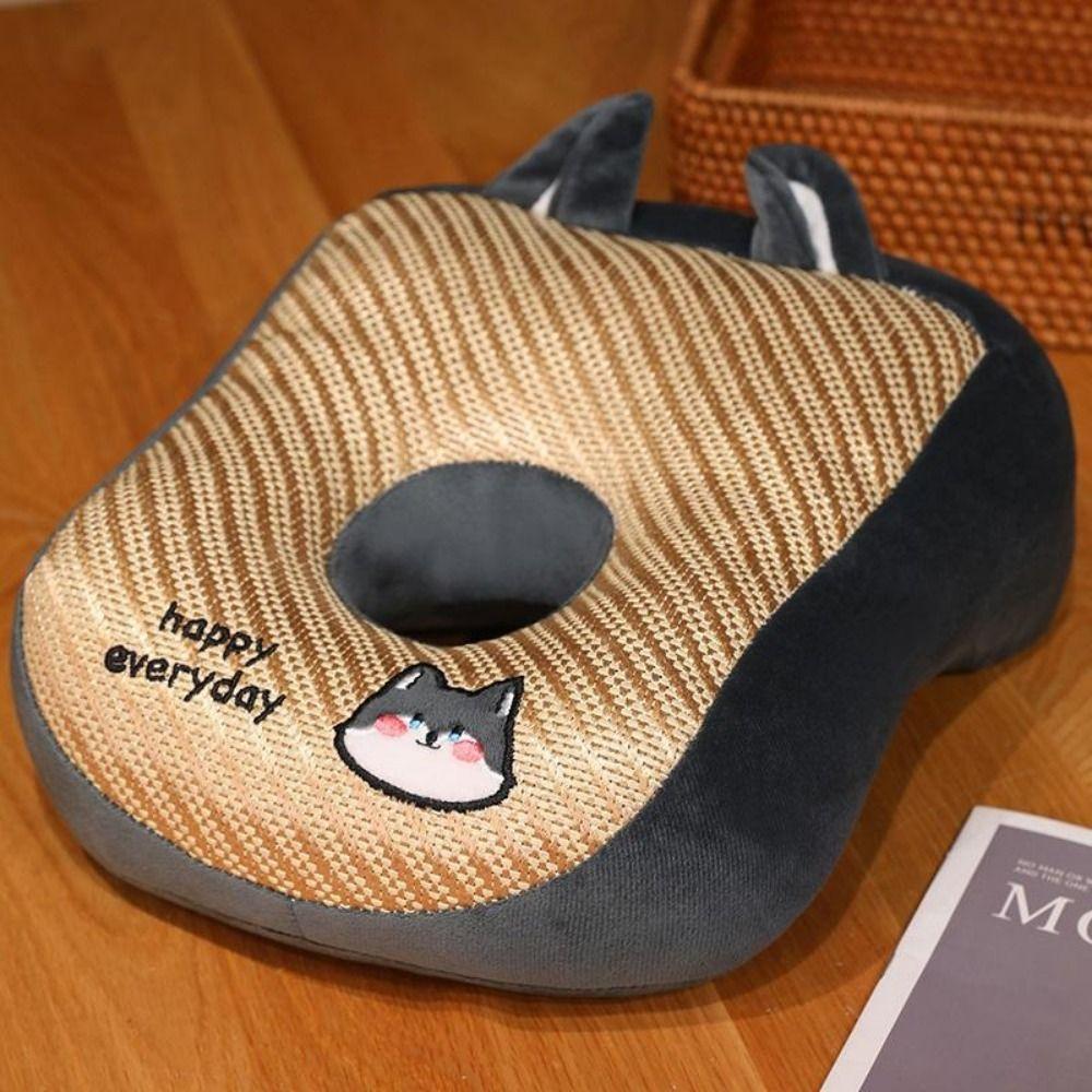 Double-sided Office Plush Pillow Hollow Breathable Cute Animal Neck Pillow  Room Decoration