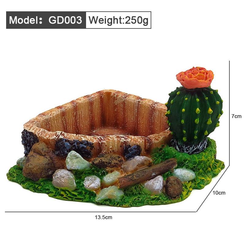 Resin Reptile & Turtle Water and Food Basin - Small Round Feeder Dish