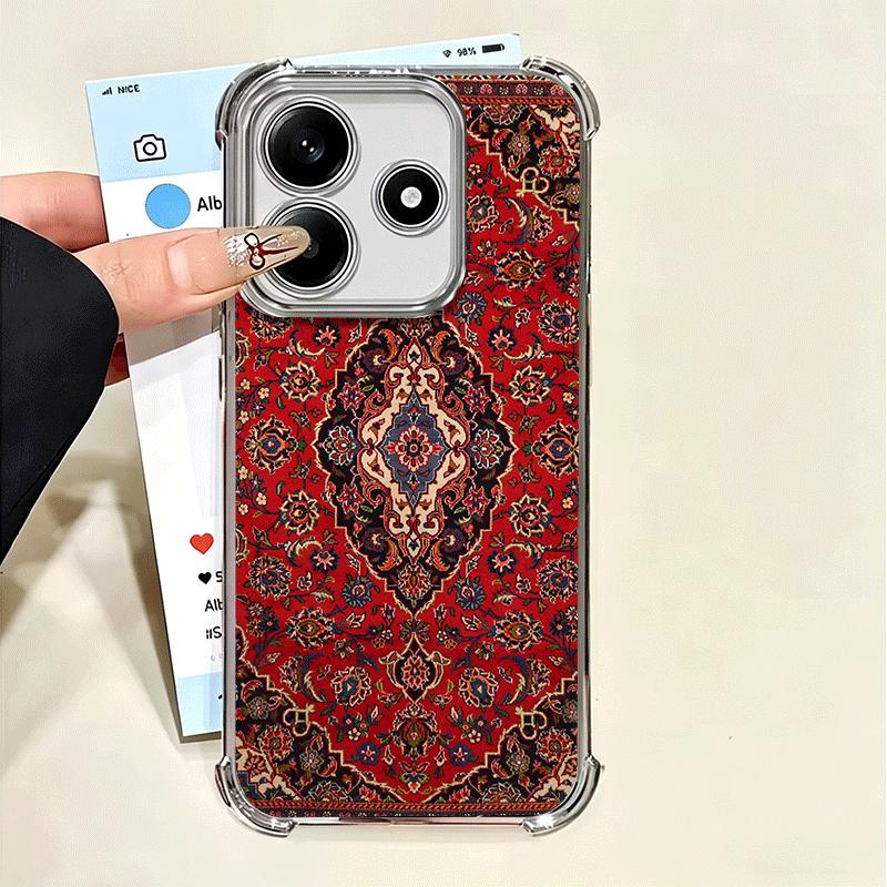 

Persian Carpet Floral Pattern Soft Phone Case For Xiaomi Poco X7 X8 Pro Max X6 X5 X3 F8 Ultra F7 M8 M7 M5S Redmi 15C 15A 15 14C Xiaomi Poco F7