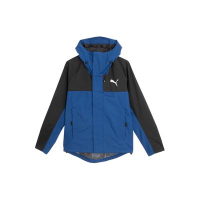 Color Block Logo Zip-Up Hooded Long Sleeve Outdoor Hiking Windbreaker Men Jackets Dark-Navy 683477-09