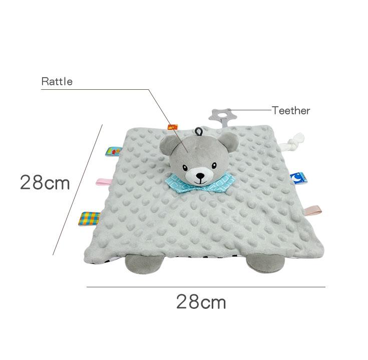 Baby Comfort Towel Cartoon Bear Handkerchief Comfortable Soft Plush Comfort Towel D143M