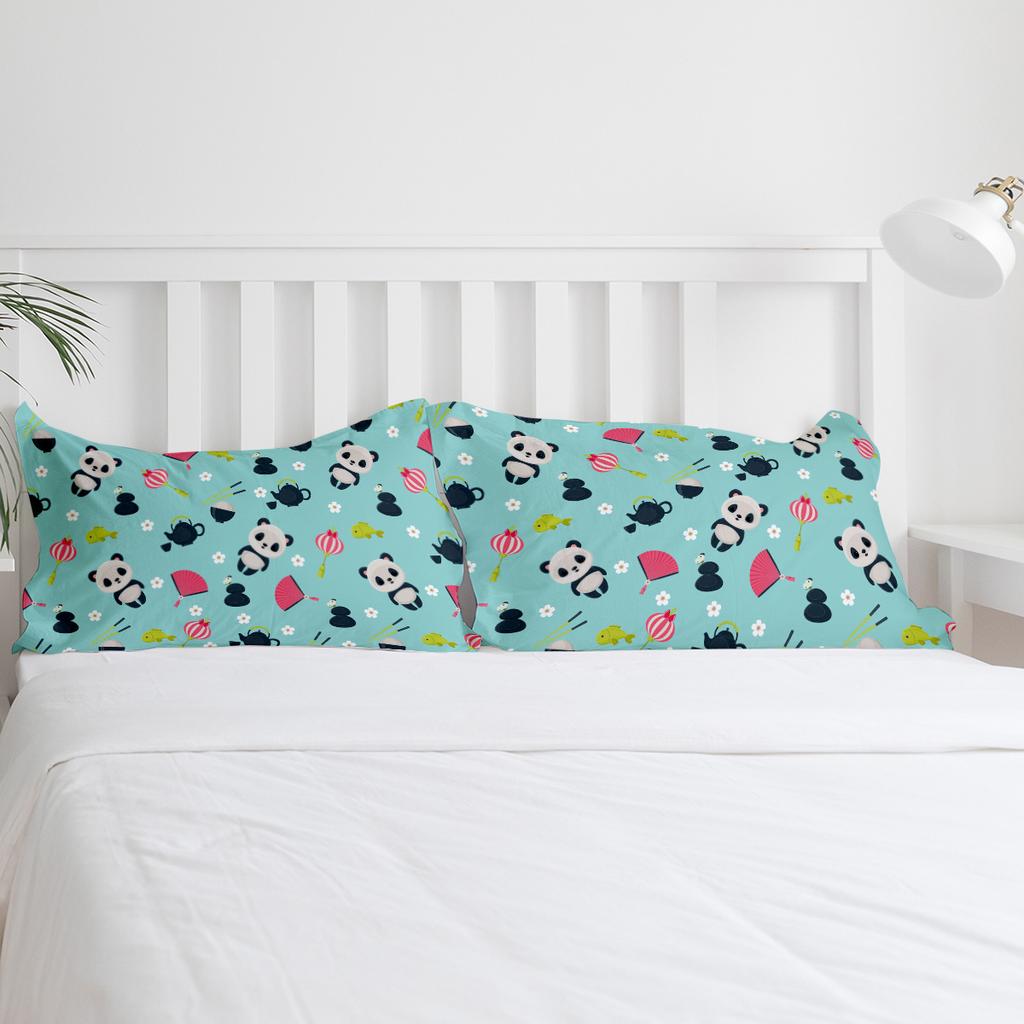 Cartoon Panda Flower Fish Bedding Set 3pcs Boys Girls Duvet Cover Pillowcase Kids Adult Quilt Cover Double Bed Set Home Textile