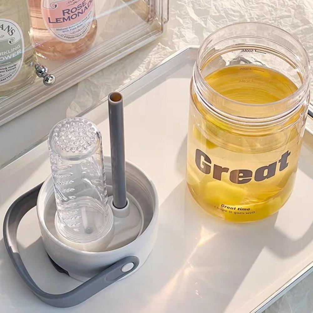 Plastic Straw Cup 600/800ML Tea Water Separation Cup Drinking Tumbler  School Office Outdoor