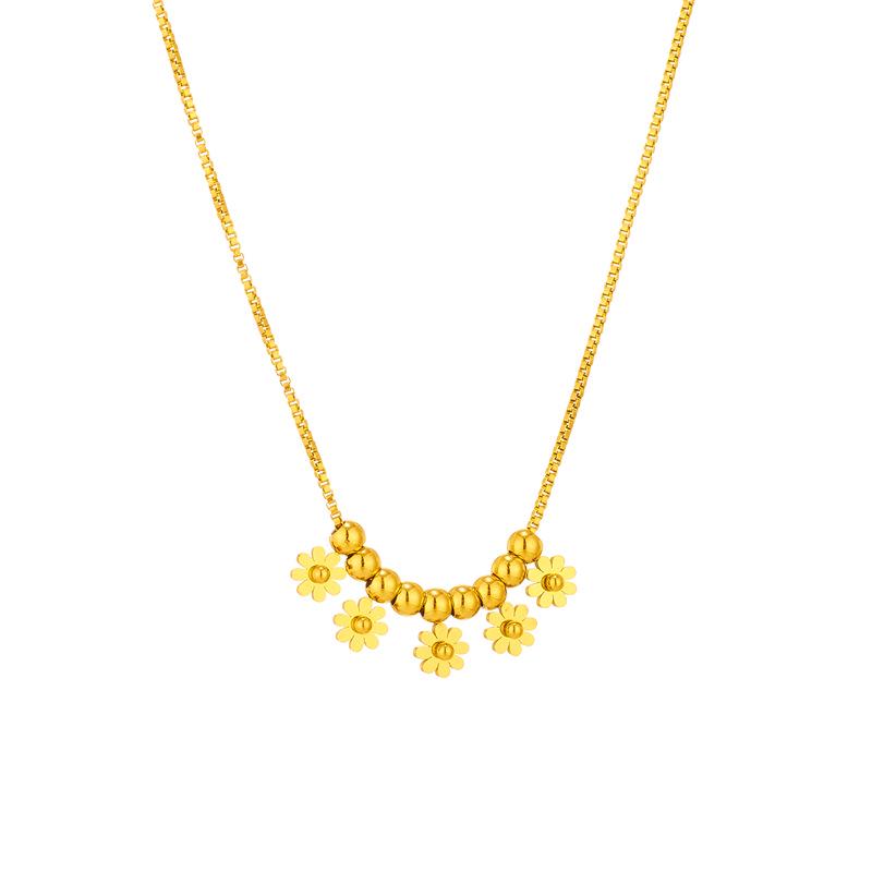 Stainless Steel Daisy and Butterfly Tassel Necklace