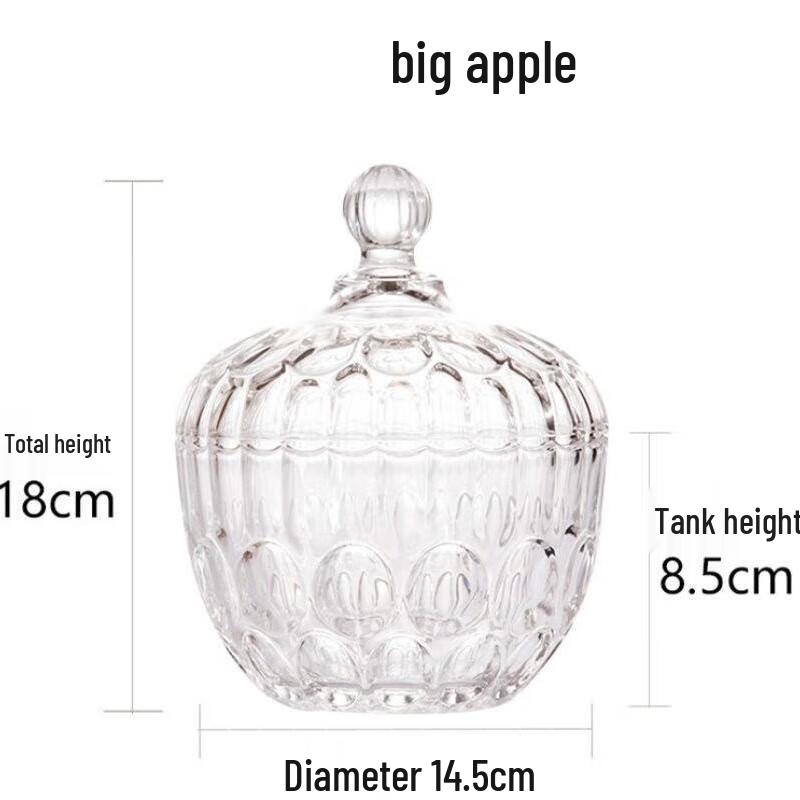 Crystal Glass Apple-Shaped Storage Jar