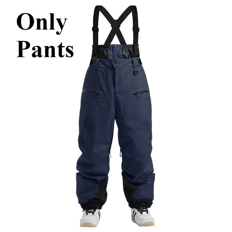 Winter New Skiing Pants Thickening Warm Ski Overalls Men Loose Snow Clothes Outdoor Windproof Snowboard Trousers Waterproof Pant