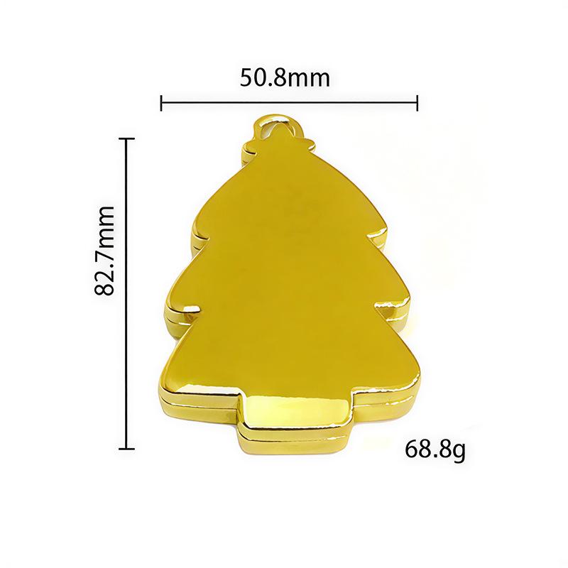 Christmas Tree Shape Handheld Mirror, Double Side Portable Vanity with Snowflake Print, Pocket Makeup Tool for Travel