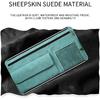 JEYODA Car Sun Visor Organizer Glasses Case Storage Bag Note Holder Car Suede Zipper Card Hold Car Organizers And Storage (Brown)