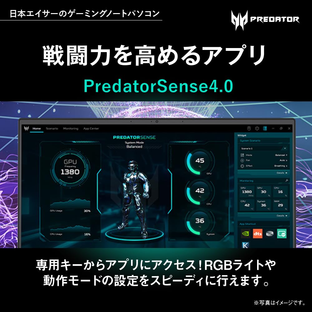 Acer Predator Helios Neo 16 Windows Intel Core I7 RTX 4070 Laptop 16GB 1TB WQXGA IPS 165Hz 3ms Matte 6 Japanese Keyboard (PHN16-71-N76Z47) - 11, GPU,