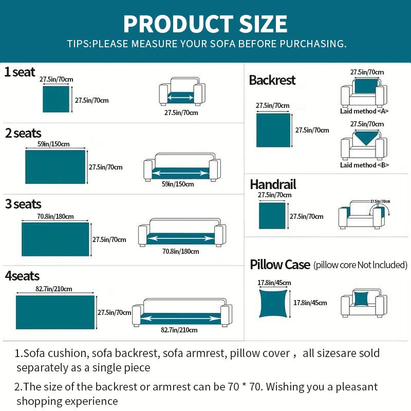 Plush Sofa Cushions for All Seasons, Living Room Bedroom Decoration Sofa Simple Modern Dustproof Sofa Cover