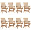 VidaXL Lot de 8 Chaises de Jardin avec Coussins, Sièges de Terrasse, Chaises de Balcon, Meubles de Patio Extérieur, Bleu 3072908