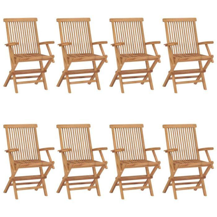 VidaXL Lot de 8 Chaises de Jardin avec Coussins, Sièges de Terrasse, Chaises de Balcon, Meubles de Patio Extérieur, Bleu 3072908