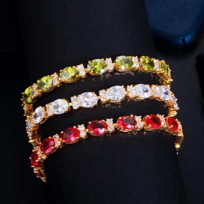 Braccialetti da tennis con zirconi cubici di gioielli da sposa di lusso WWJ