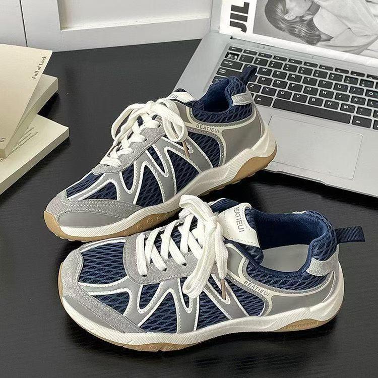 Comfortable and breathable mesh surface not stuffy feet casual shoes autumn new lightweight soft-soled sports shoes running 35 синий