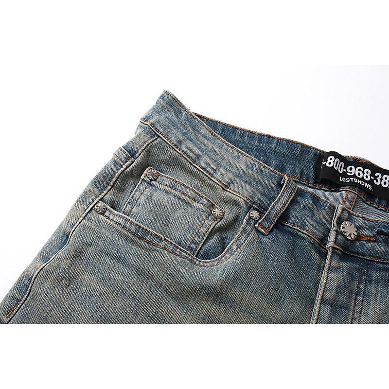 LOSTSHDWS Men's and Women's Spring and Autumn Flared Elastic Jeans Couple Jeans