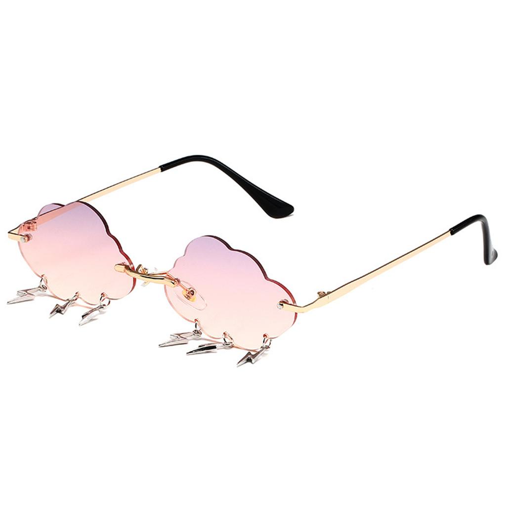 Stylish Cloud Lightning Sunglasses for Girls Boys Photo Props Travel Hip Hop Sunglasses Frameless Hip Hop Glasses
