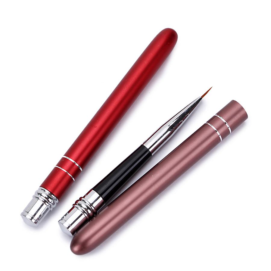 10Pcs/lot Nail Art Brush Set 10 Colors Different Sizes Copper Handle Design Polish Nylon UV Gel Painting Nail Brushes
