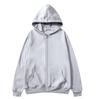 European & American Unisex Zip-Up Fleece Hoodie: Solid Color, Autumn/Winter Sportswear