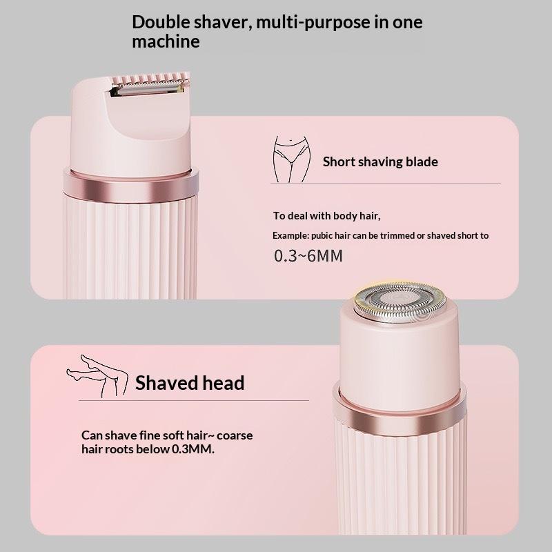 Xiaomi 2-in-1 Dual Head Electric Shaver for Women, Rechargeable Body Hair Trimmer, Portable Depilation Device for Underarm Leg Armpit P