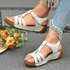 Sandales Plates d'Été à Bout Rond pour Femmes Sexy Légères Confortables Antidérapantes Extérieures Nouveau Style Bouche Légère Chaussures Décontractées