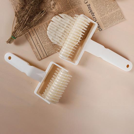 Pizza Dough Roller Cutter, Plastic Baking Texture Wheel for Cake Decorating, Manual Ribbon Stripe Cutter for Pastry Cookies, Kitchen Tool
