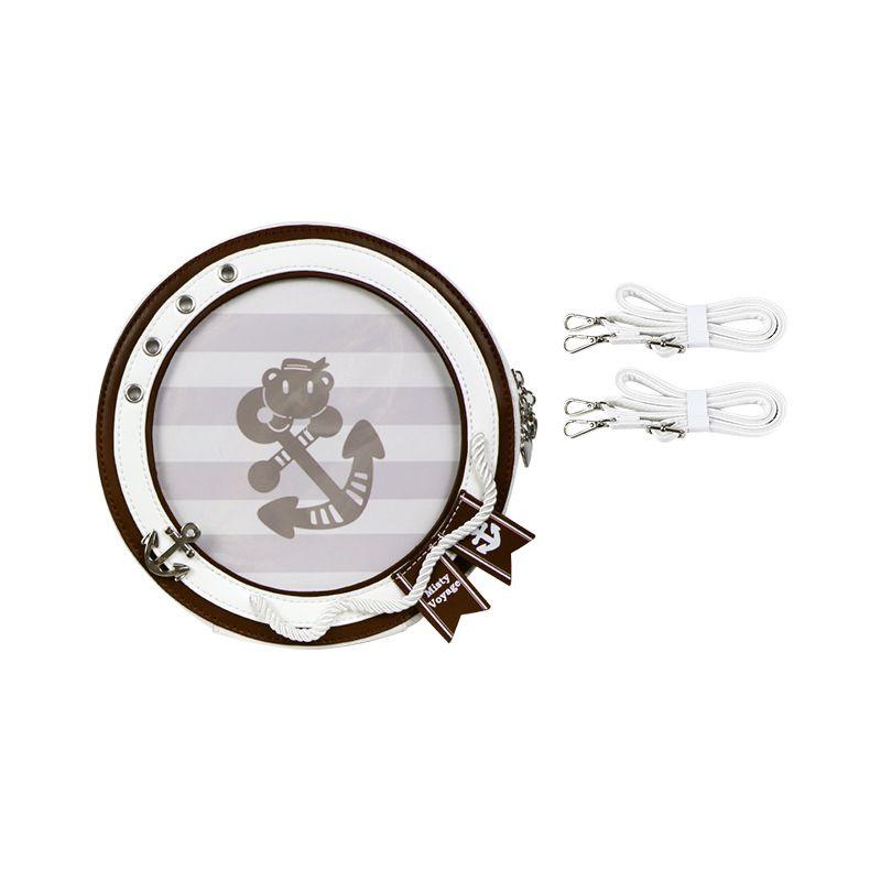 

[Ships Log] Soda Mint Tea Original Niche Small round Biscuit Cartoon Backpack Crossbody Sling/Backpack Women s Bag Pu Brown (In Stock)