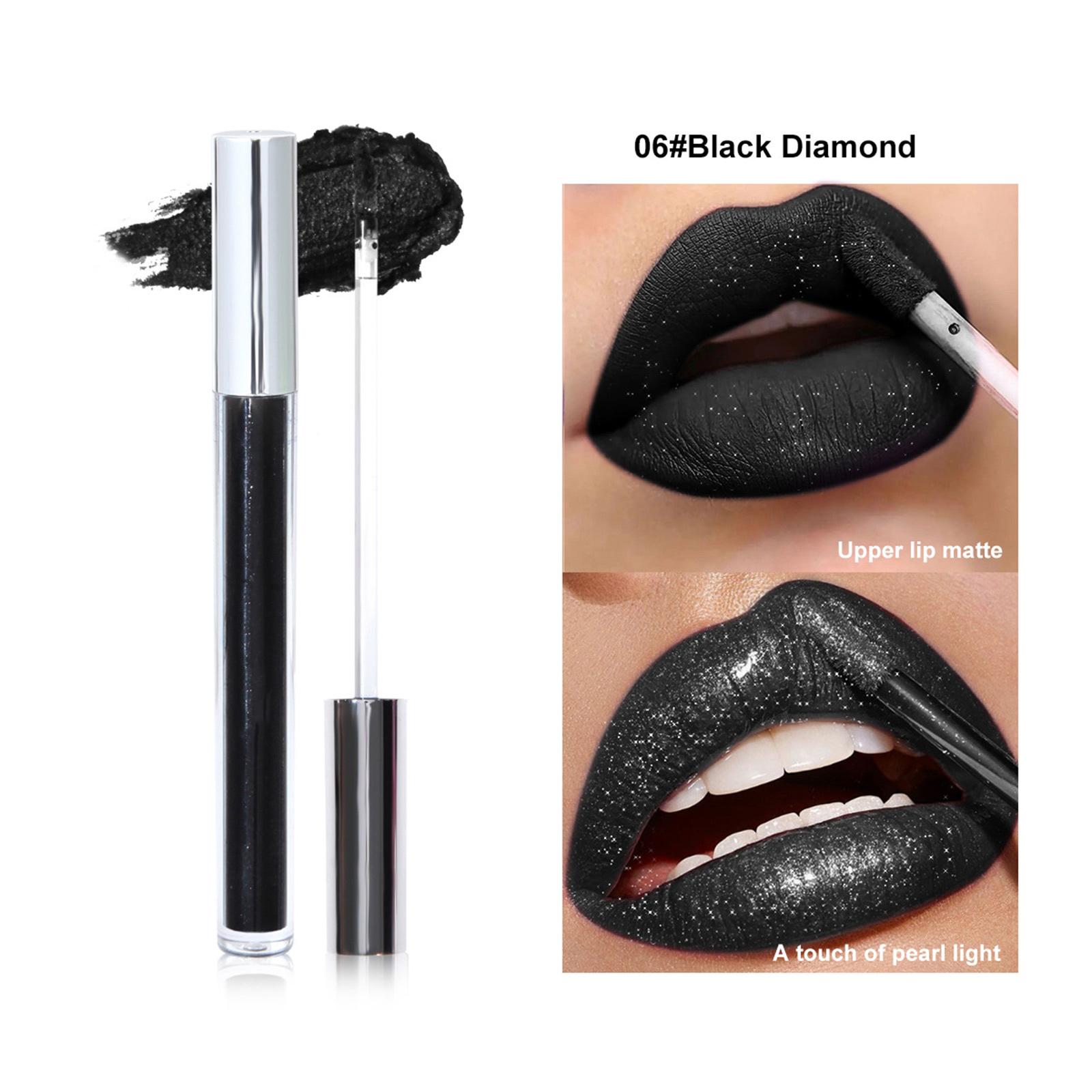 

1Pc Long Lasting Waterproof Liquid Lipstick High Pigment Glitter Lip Gloss Non Stick Cup Smudge Proof Intense Color Lip Makeup for Women Girls One Size