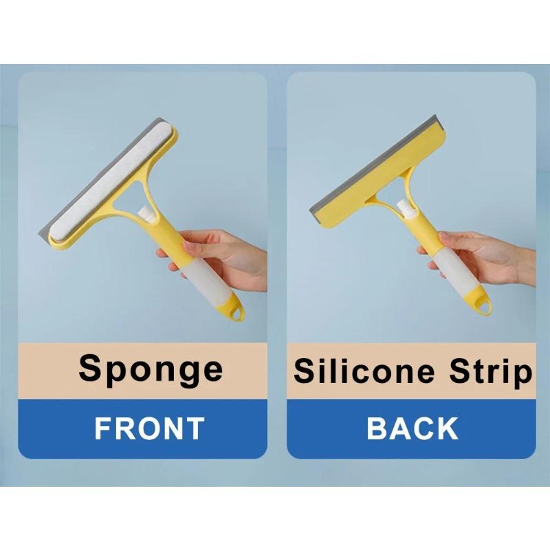 3 In 1 Window Cleaning Squeegee Multi Function Glass Mirror Wiper with Spray Bottle Microfiber Scrub Household Car Cleaner Tools