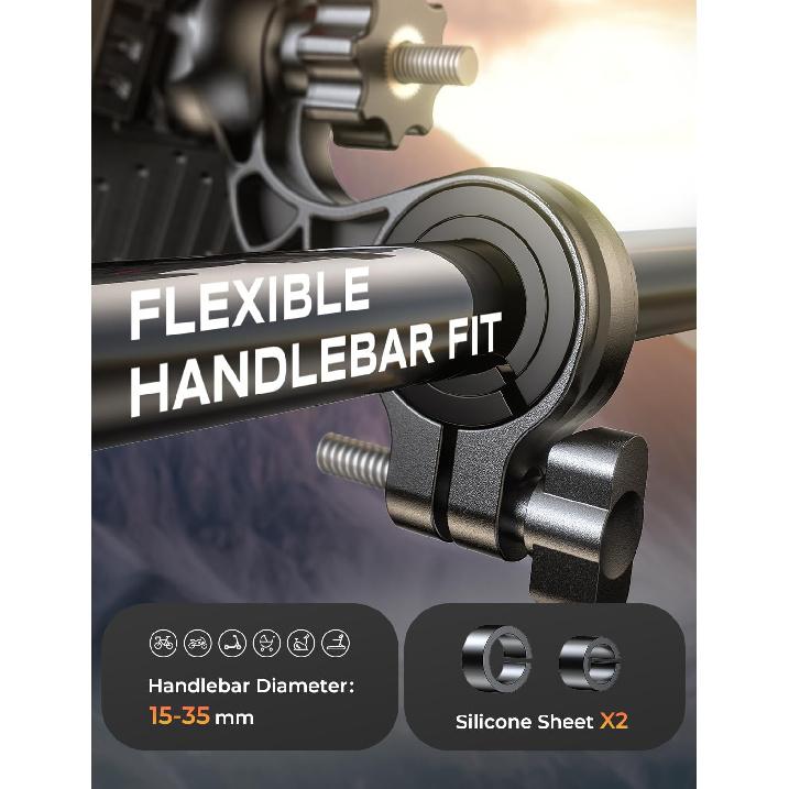 Bike Phone Holder [Upgraded Reinforced Clamp], [1S Lock] Motorcycle Phone Mount, [360° Rotatable] Bike Phone Mount Compatible With IPhone 17 Pro