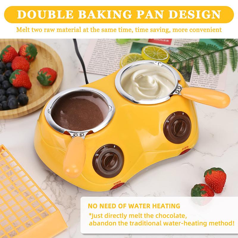 Mini Elektrischer Schokoladen-Schmelztopf Schokoladen-Fonduebrunnenwärmer Maschine Für Milchschokoladenschmelzer Einzel-/Doppeltopf