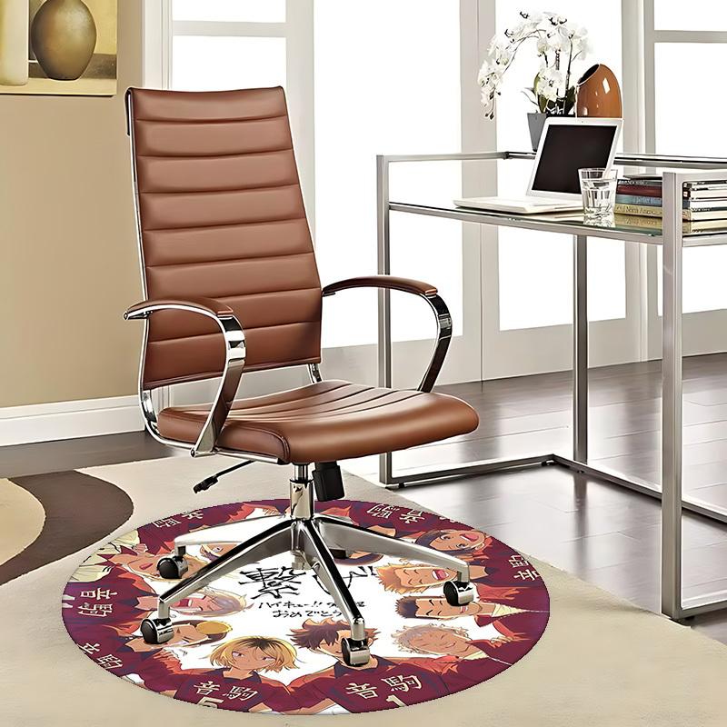 

1pc Haikyuu!! Kageyama Tobio Anime Round Carpet - Office Chair Mat, Non-Slip Rug for Home Decor, Seasonal Gift, Suitable for Office, Living Room, Bedr 80cm by 80cm