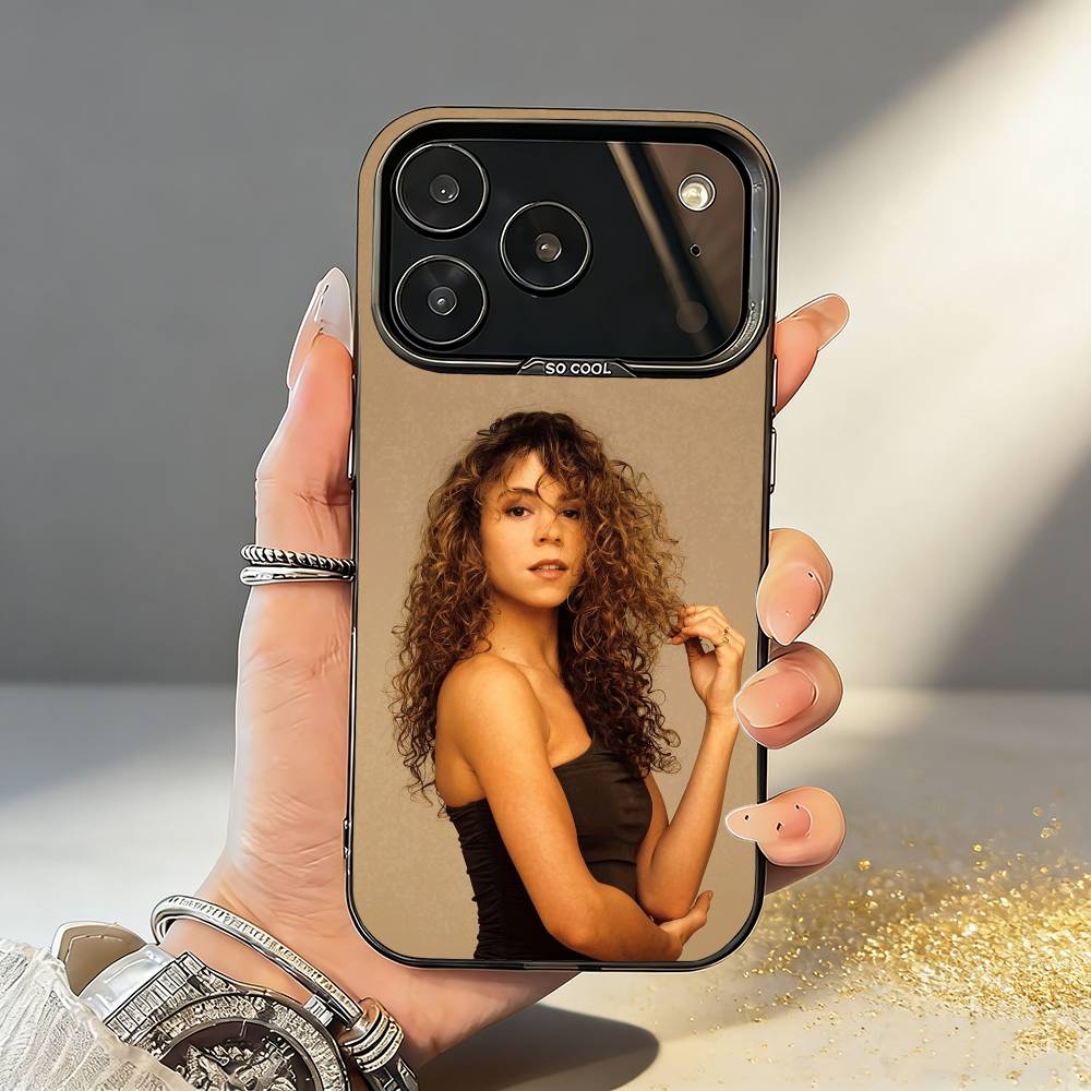 M-Mariah C-Carey Singer Phone Case For iPhone17 16 15 14 13 12 Pro Max Grey Black Matte Laser Metallic Aurora Funda