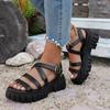 Fashion Women Sandals Summer Fashion Gladiator Shoes Narrow Band Cross-tied Platform Sandals Female Peep Toe Rome Sexy Shoes Ladies