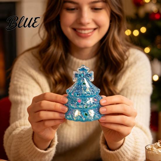 Stretchy Tree Toy Mini Christmas Squeeze Toy Stress Relief Glitter Xmas Fidget Clear Shape for Adults Kids Party Favor Squeezable