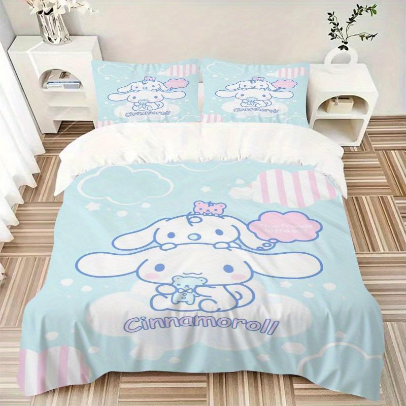 3pcs Sanrio Cinnamoroll True Friends Print Cover Set Ultra Soft, Breathable, and Comfortable Bedding with Stylish Design for Bedroom and Guest Ro