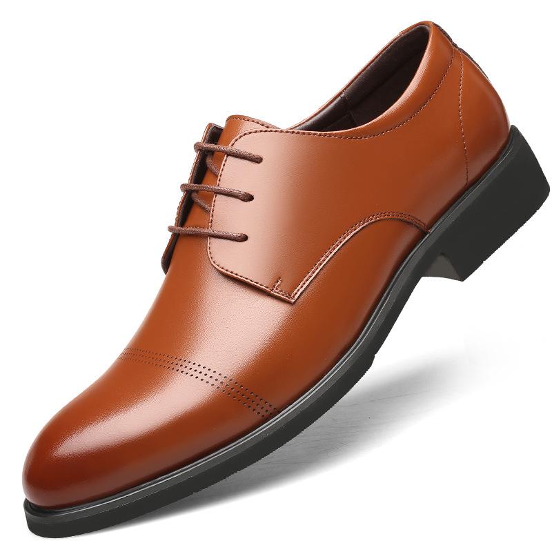 Fashion Elevator Shoes Men's Dress Shoes Black Leather Men Heighten Formal Shoes Casual Business Men Suit Shoes Large Size 37-46