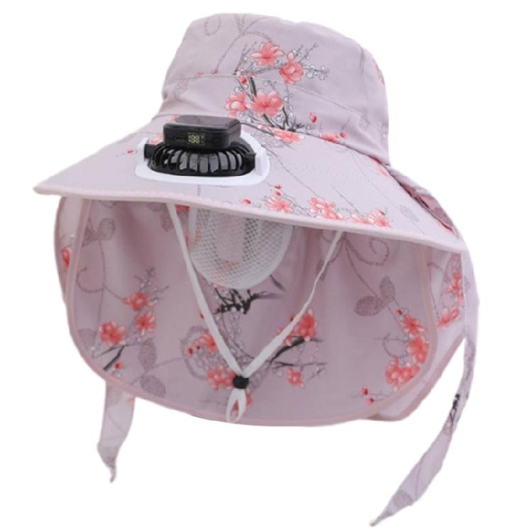Solar Charged Fan Hat with NeckCovers Comfortable Cooling Fan Fisherman Hat For Outdoor Activity Hiking Camping Gear