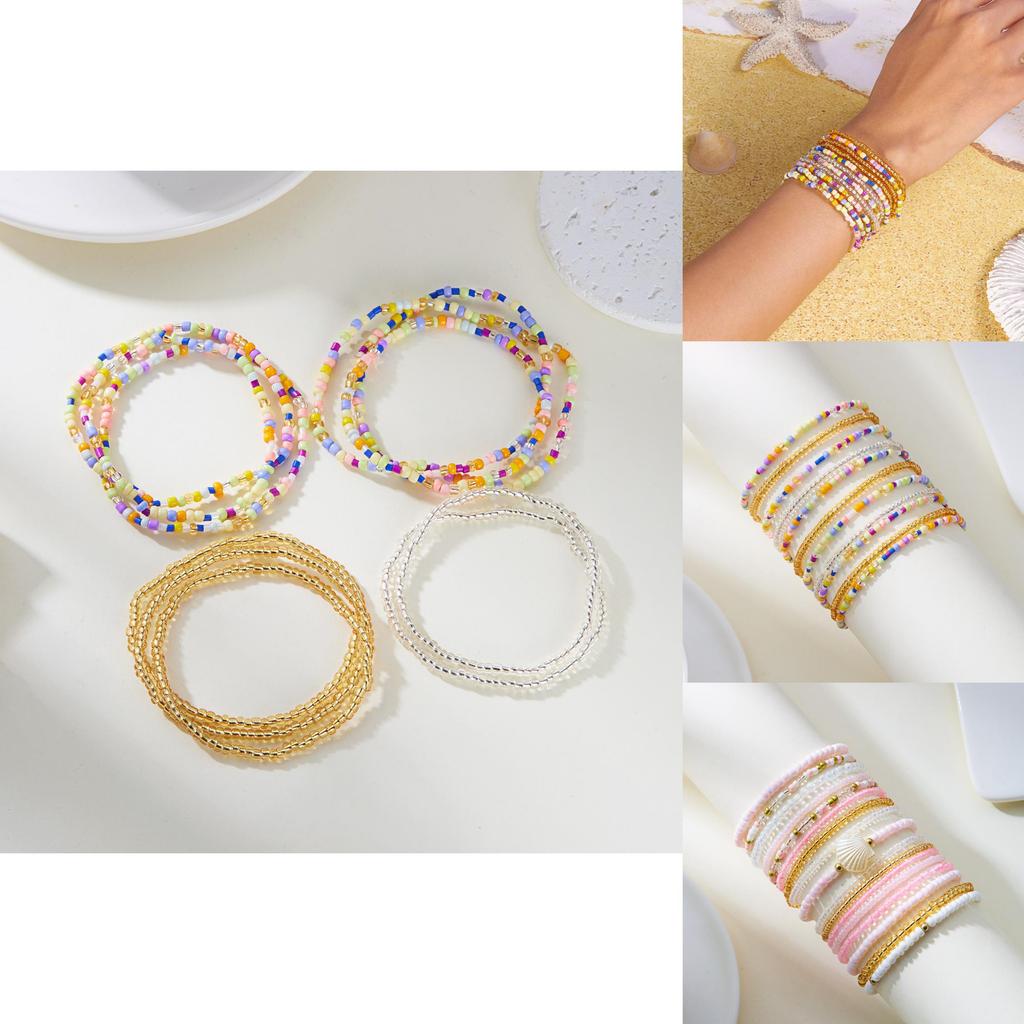 Minimalist Western Style Beaded Bracelets With Geometric Design For Women Gift