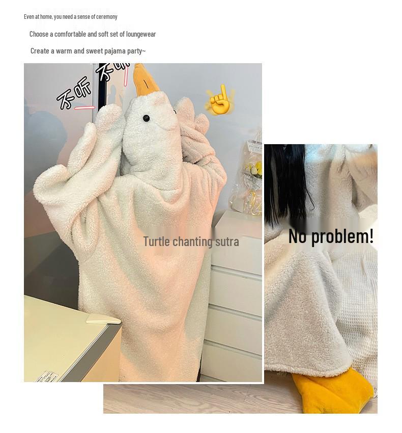 Pigiama con Oche in Pile Corallo Robe da Coppia – Spesso, Divertente, Lungo Camicia da Notte per Damigella d'Onore
