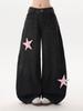 Women's Wide-Leg 3D Star Jeans – Loose, Floor-Length for Spring 2026