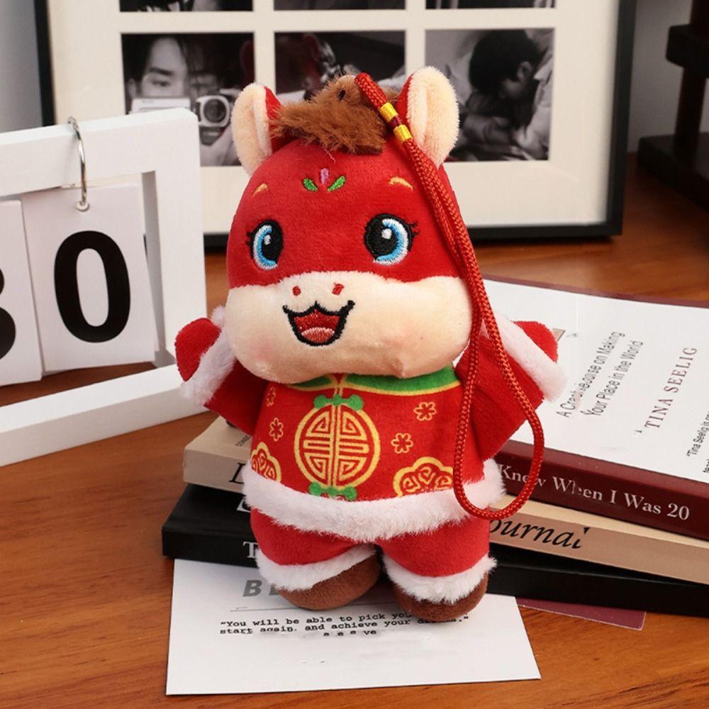 Lucky Chinese Zodiac Horse Doll Red Mascot Wealth Pony Pony Plush Doll  New Year
